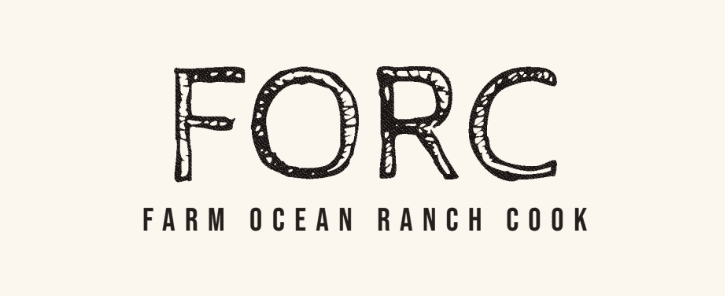 A black and white logo for forc restaurant.